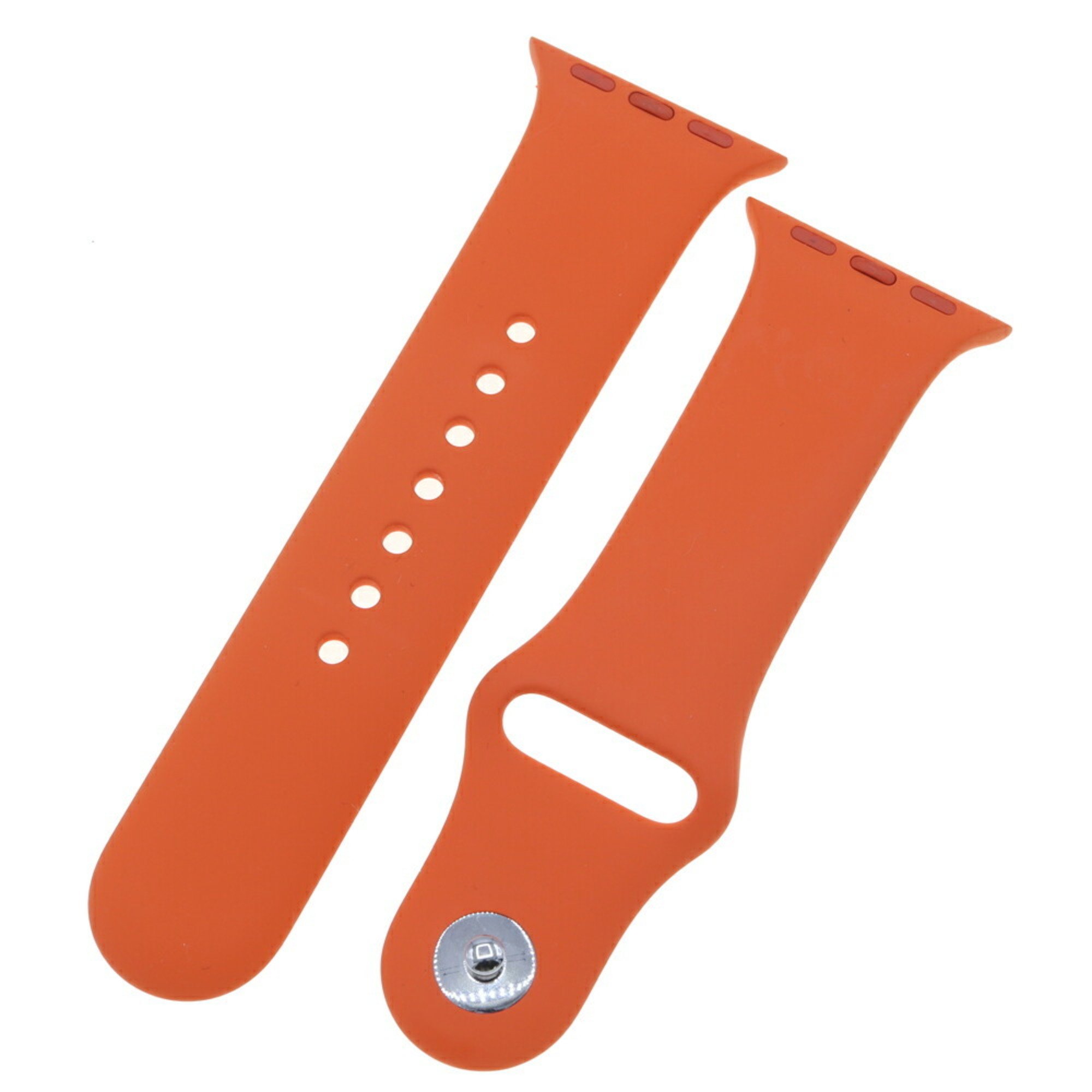 Hermes Replacement Strap For Apple Watch Orange Rubber S/M Band Belt Applewatch